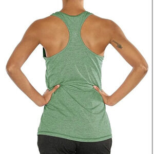 Women’s Icyzone green heathered racerback tank top Medium